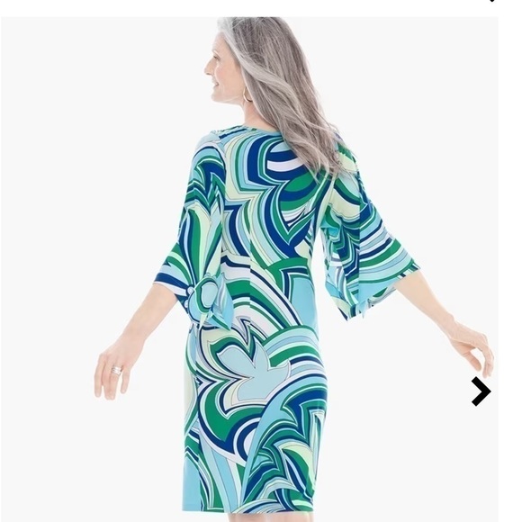 CHICOS Geometric Floral Short Dress size 0 (small) - Picture 2 of 3